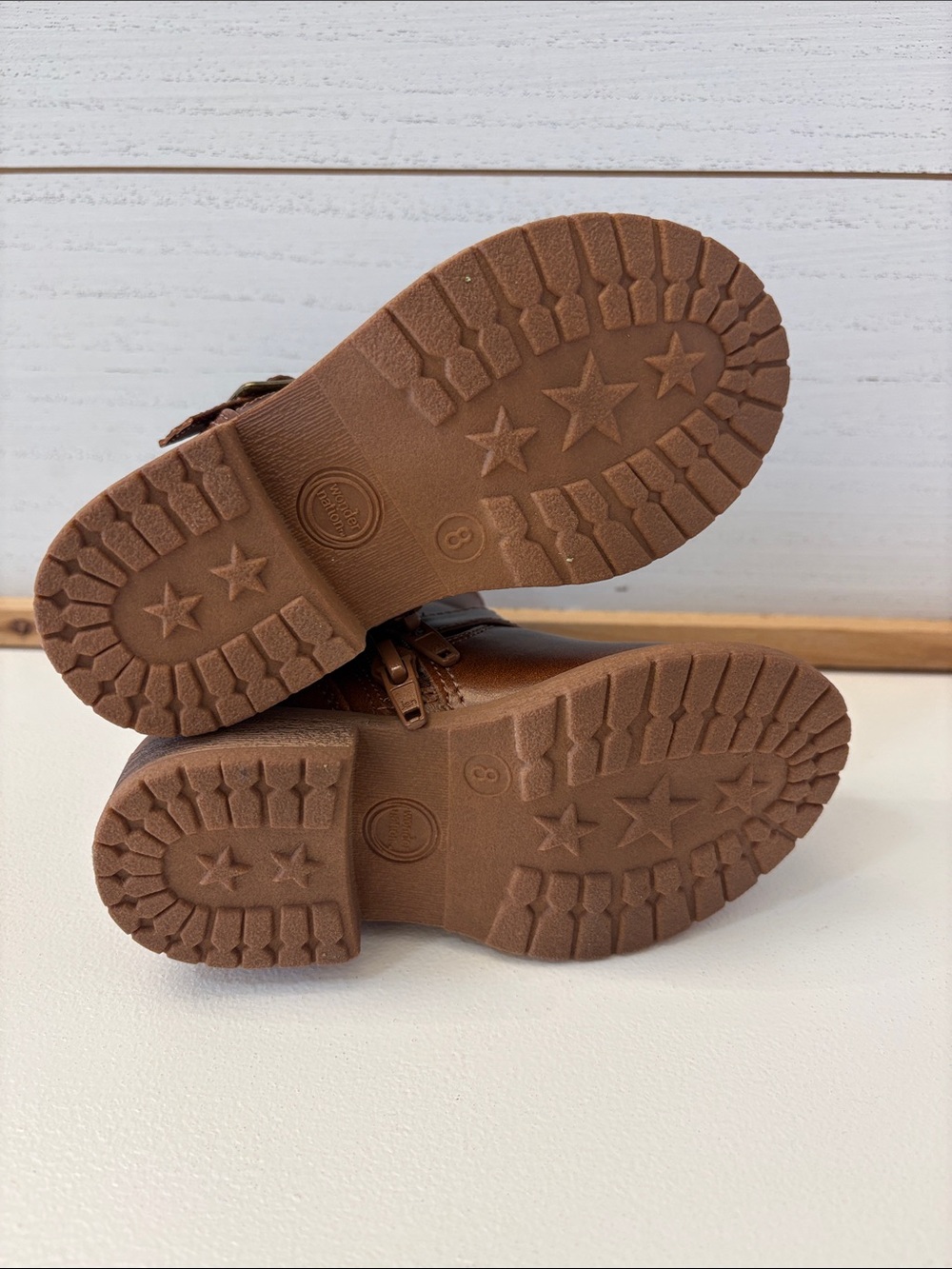 ❤️ PICK 4/$20 wonder nation Brown Faux-Leather Kids Buckle Boots - Picture 2 of 4